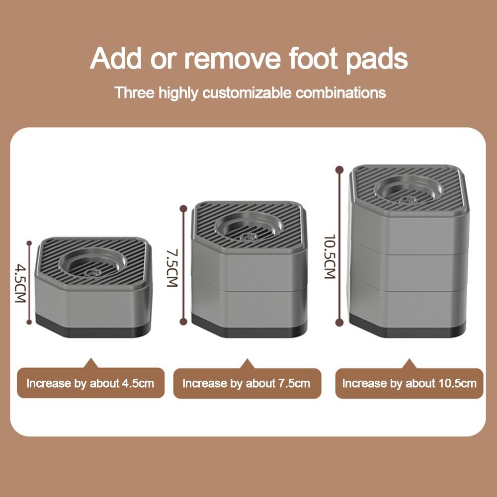 4pcs Set Height Extenders Washer and Dryer Pedestals Anti Slip Foot Pads  for Washing Machine