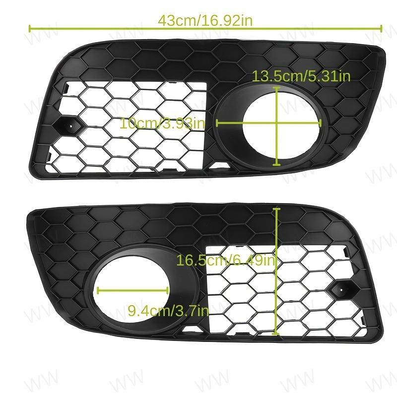 2pcs Black Honeycomb Hex Mesh Fog Light Grilles for VW Jetta MK5 GTI GLI 2006-2009 - Durable ABS Plastic, Front Vent Opening