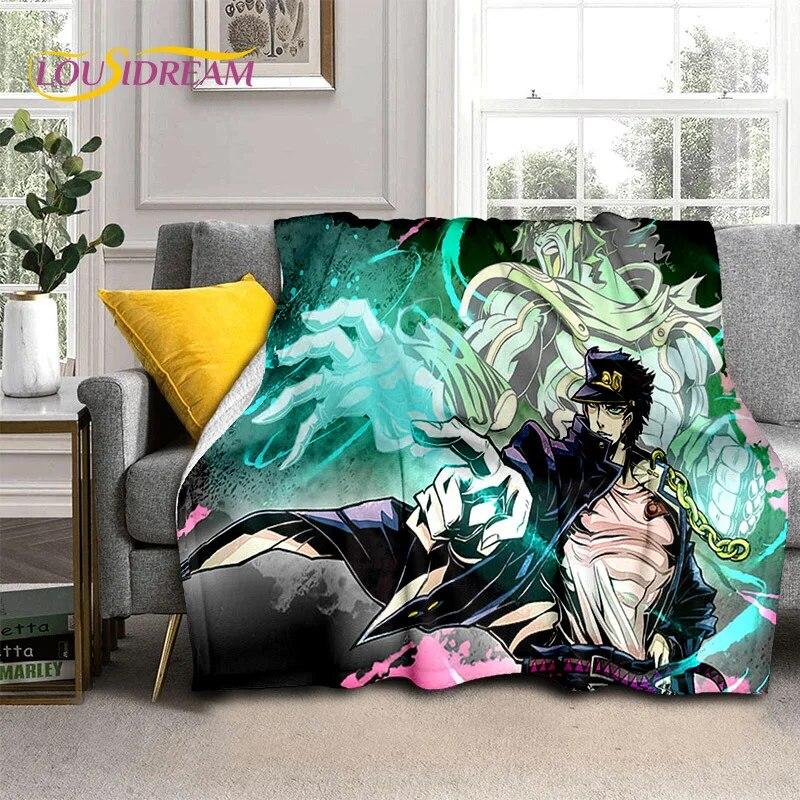 Jojo Bizarre Adventure Cartoon Anime Decke, weiche Überwurfdecke für Zuhause, Schlafzimmer, Bett, Sofa, Picknick, Reisen, Büro, Decke, Kind