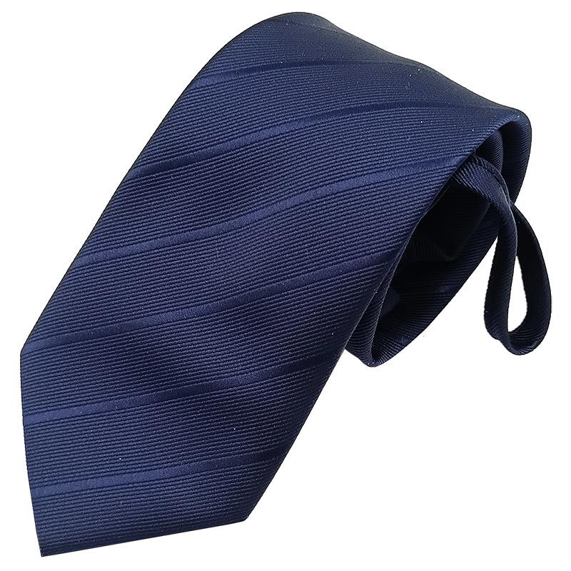 Men's Professional Striped Jacquard Zipper Tie, 7cm