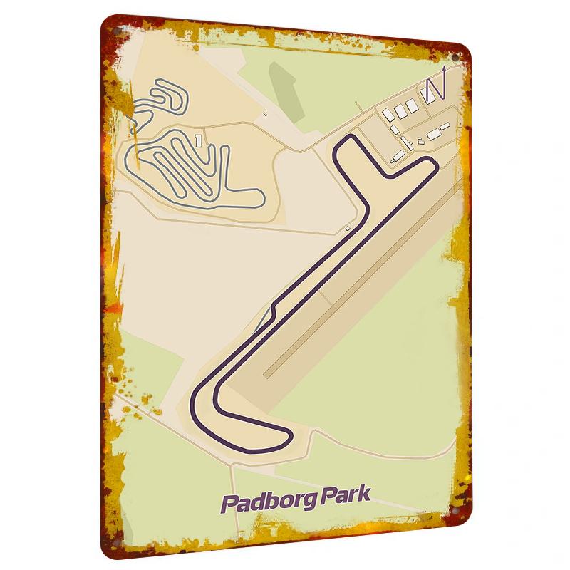 

Padborg Park Race Track Metal Wall Art Custom Racing Circuit Decor for Home Garage Man Cave 20x30cm（7.8x11.8inch）