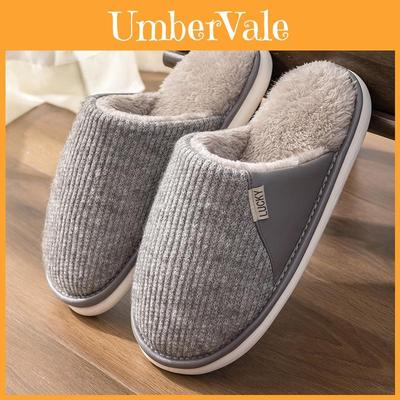Indoor Mens Cotton Slippers With Plush Lining For Warmth And Comfort