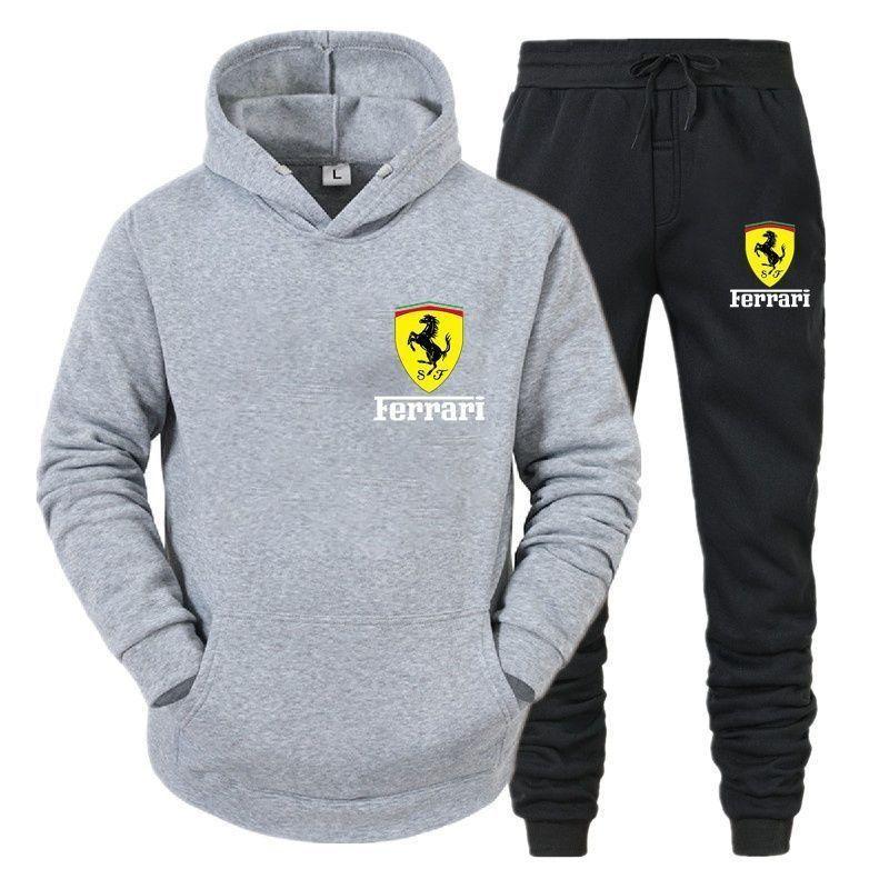 

Ferrari Suit Spring and Autumn Men s and Women s Hooded Sweatshirts Personalized Trendy Casual Pullover Tops XL сірий колір
