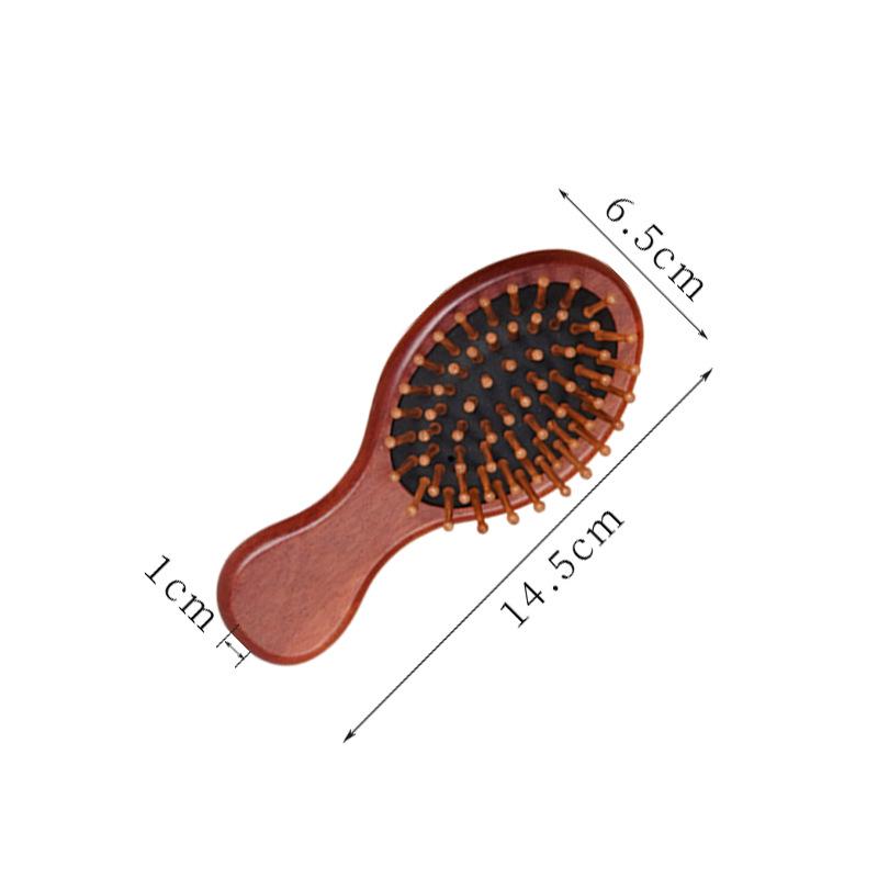 Kam av bokträ med kudde och massagefunktion, med högresilient luftkudde för sektionering och rengöring av hår