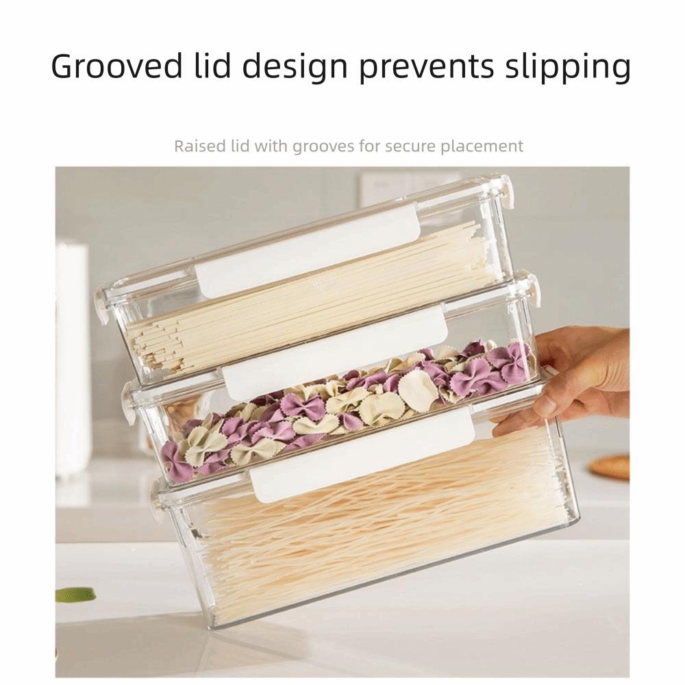 Clear Plastic Pasta Storage Container Airtight Rectangular Fresh Keeper Box Stackable Mouse-Proof Kitchen Containers Rice