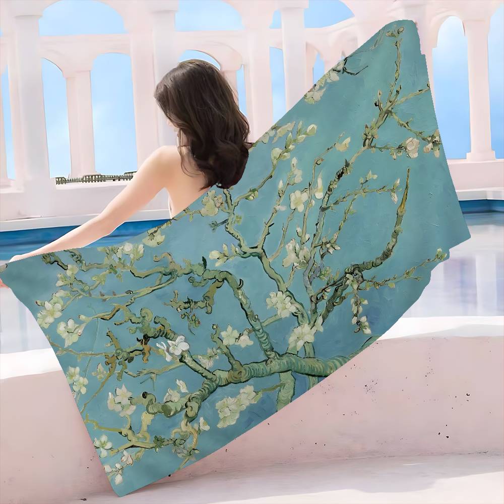 Art Category world famous painting Microfiber Blanket Quick Drying Beach Towels Oversized Printing Super Absorbent Pool Towel