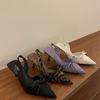 Temperament Socialite Pointed High Heels Female 2025 New French Beautiful Fairy Bow Single Shoes Bag Head Sandals
