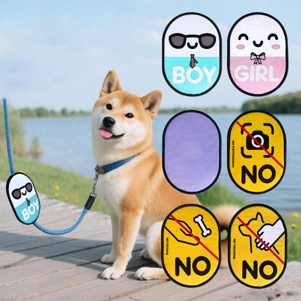 Waterproof Pet Social Stickers Cartoon Decorative Dog Social Reminder Sticker Double-sided Dog Identity Decals Pet Gatherings