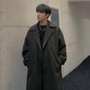Men's Mid-Length Korean Style Wool Trench Coat - Autumn/Winter, Thickened, Over-the-Knee, Loose Fit
