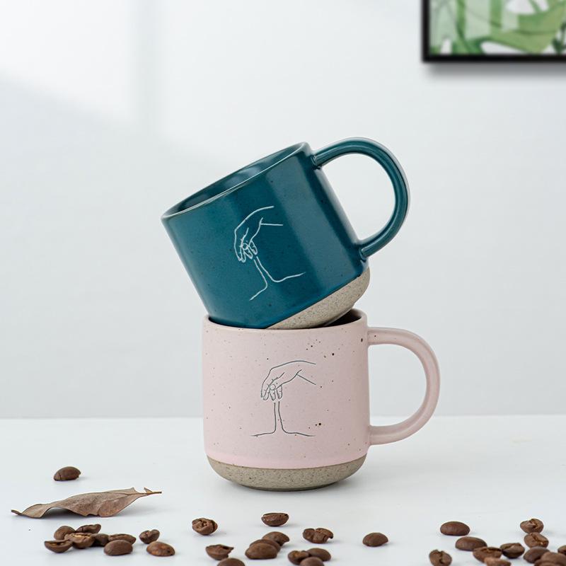 Creative Ceramic Coffee Mug Breakfast Oatmeal Cup Milk Water Cup for Household Office Tableware Simple Drinking Cup 2025 New