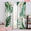 2pcs,2D Plane Printing Pattern Curtains Tropical Elegance (2) 100% Polyester (without Rod) Holiday Use for Bedroom, Living Room,