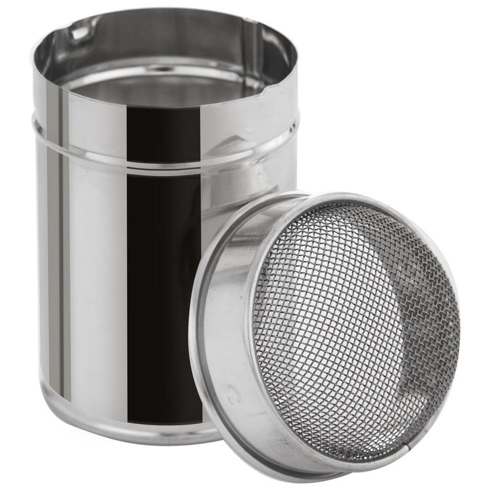 Container with a Strainer for Powdered Sugar Sprinkles Powdered Sugar Cinnamon Cocoa