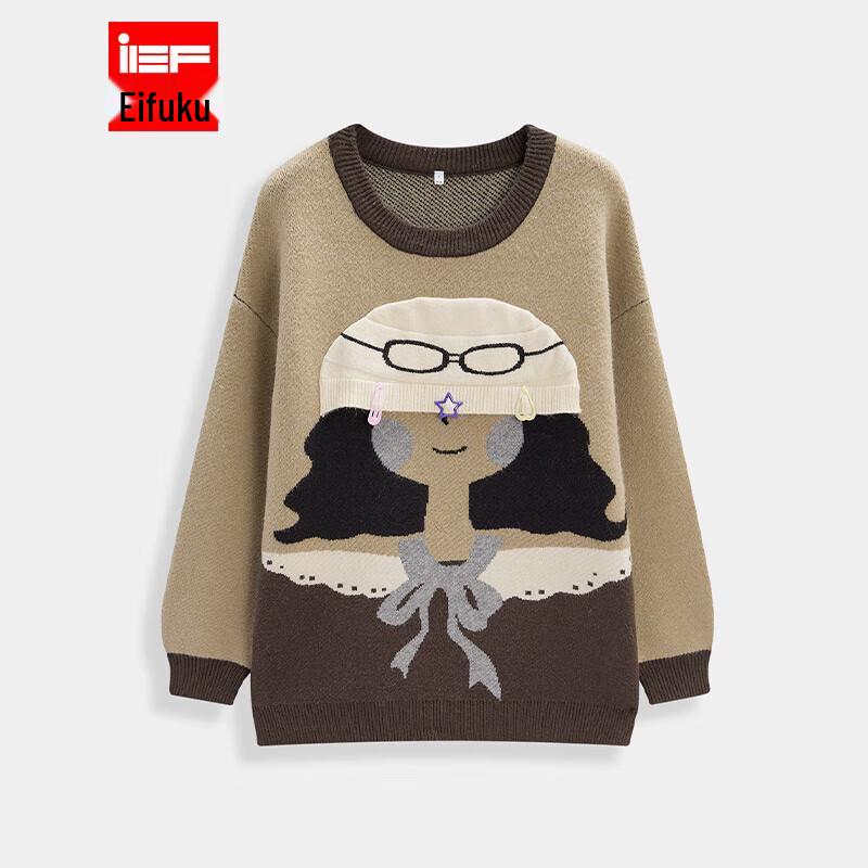 

IEF Осенний Повседневный Свободный Вязаный Пуловер One Size