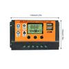Solar Charge Controller 10A 20A 30A 40A 50A 60A 70A 80A 90A 100A Solar Panel Controller Dual USB Ports Large Screen LCD Display
