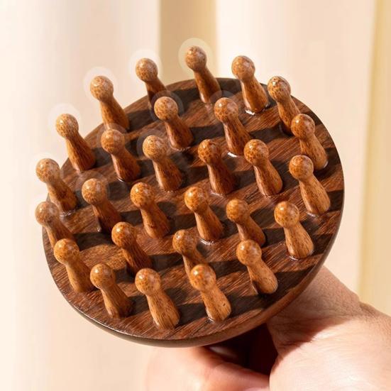 Wooden Scalp Massager Brush Portable Hair Growth Head Relaxation Massage Tool Men Women Wet Dry Hair Scalp Care Scrubber Gua Sha Brush