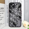Palm Leaf Tree Black Leaves Phone Case for Samsung Galaxy S25 S24 S23 Ultra S22 Plus S21 FE 5G Shockproof Matter Hard Cover Skin
