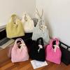 Fashion Pleated Women Shoulder Bag Vintage Bubble Cloud Shopping Tote Bag Large Capacity Candy Color Commuting Bag Lady
