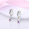2023 925 Sterling Silver Earrings Flower Feather Hoop Earring Zircon For Women Making Jewelry Gift Dropshipping For Girl Women