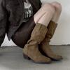 Kara's Home~ Light~ Ins Blogger Fashion Stacking Boots 2025 Autumn and Winter New Simple Light Medium Boots Women