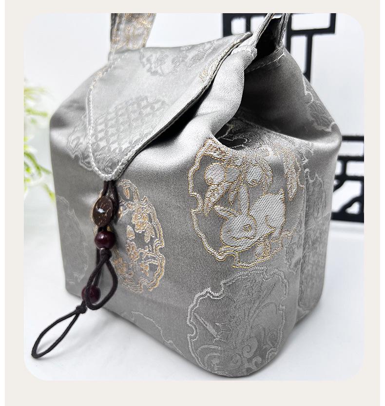 Brocade Tea Set Storage Bag: Portable, Customizable Cloth Bag for Tea Can Storage
