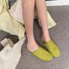 Fashion 2025 New Women Flat Sandals Mesh Knit Hollow Braided Summer Breathable Non Slip Slip-On Dressy Casual Vacation Slides Slippers