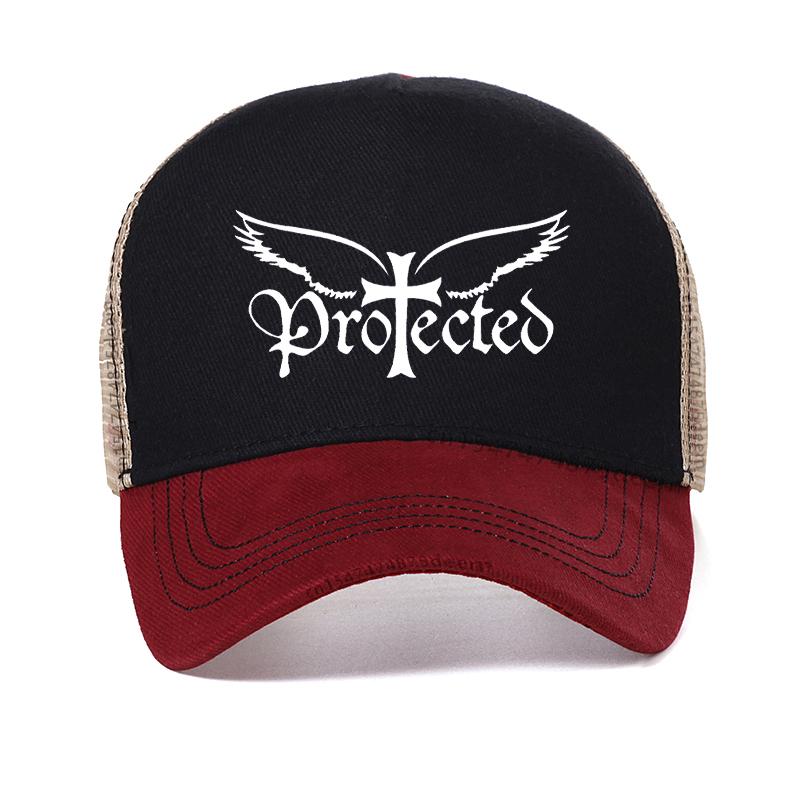 Angel Will Protect You Cap Fashion Unisex The Cross Jesus Christ Printing Baseball Cap Cool Fashion Summer Visor Trucker Hat