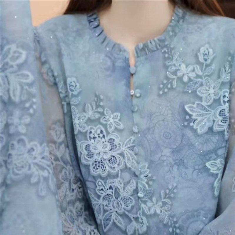 Chiffon Seven-Sleeve Summer 2026 Top for Middle-Aged & Elderly Women - Breathable, Fashionable Mother's Wear