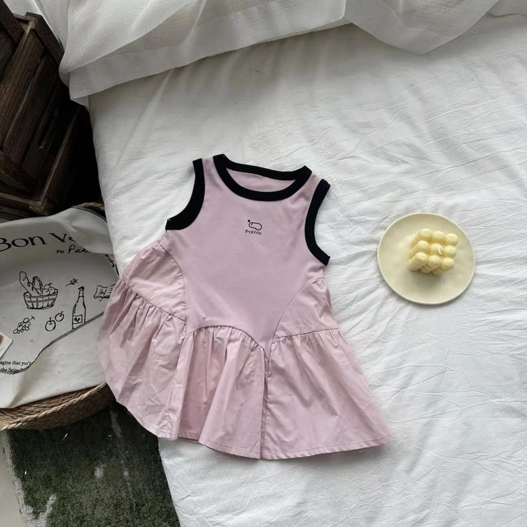 Summer Dress Children's Clothing Summer Girls' Casual Girls' Vest Dress Korean Spliced Dress