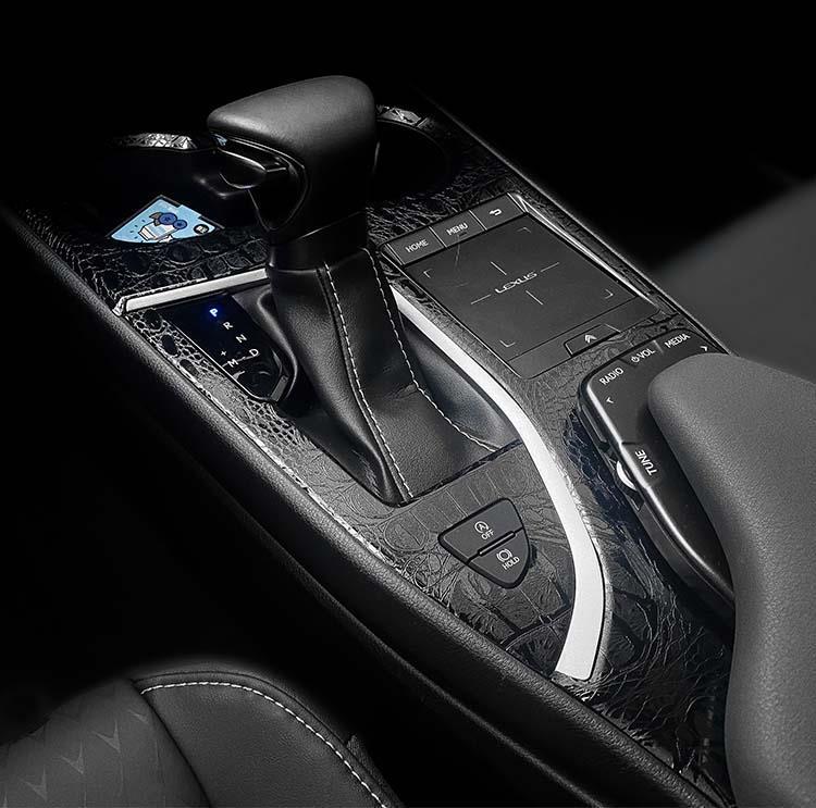 Starry Sky Carbon Fiber Console Sticker for 19-20 Lexus UX Interior Gear Shift Modification