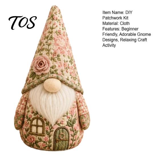 Quilting And Patchwork Supplies DIY Gnome Kit, Sewing Craft Set, Cute Pre-cut Fabric Kit for Adults Beginners, Handmade Gift Textile Art