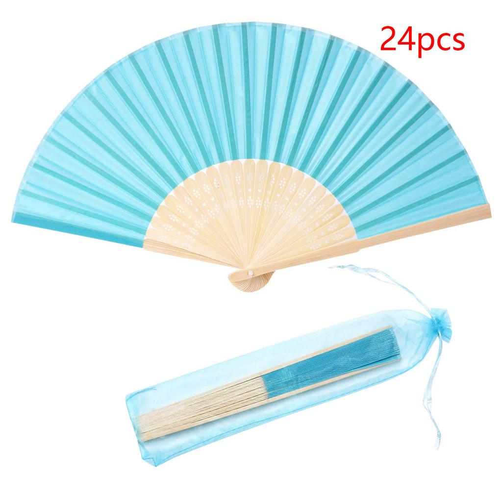 50/24pcs Paper Bamboo Folding Fans Adults Children's Calligraphy Painting Wooden Paper Folding Hand Fan Bride's Wedding Gifts