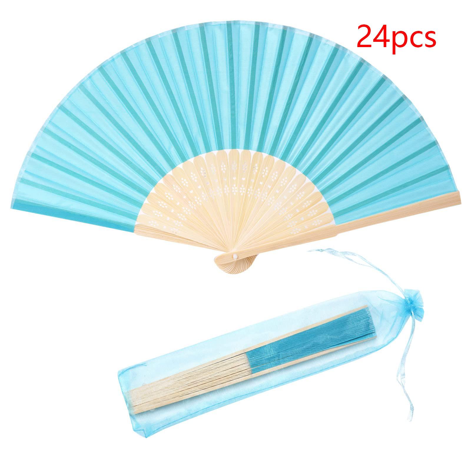 

50/24pcs Paper Bamboo Folding Fans Adults Children s Calligraphy Painting Wooden Paper Folding Hand Fan Bride s Wedding Gifts