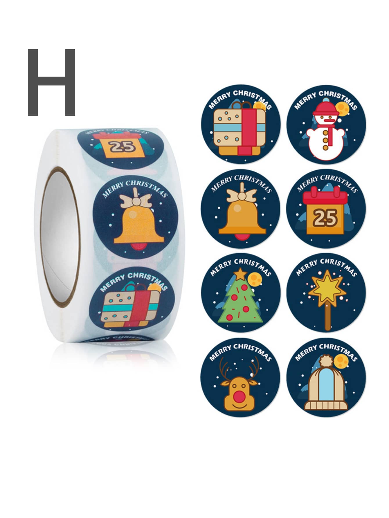 

Leeseph рулон из 500 шт. рождественских подарков, круглых наклеек, этикеток для украшений на Рождество и Хэллоуин, круглых наклеек для конвертов