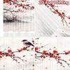 2D flat printing 2pcs Curtain Party Curtain Spring Blossom and Bird Digital Printed Polyester Drapes Holiday Decorations Use for