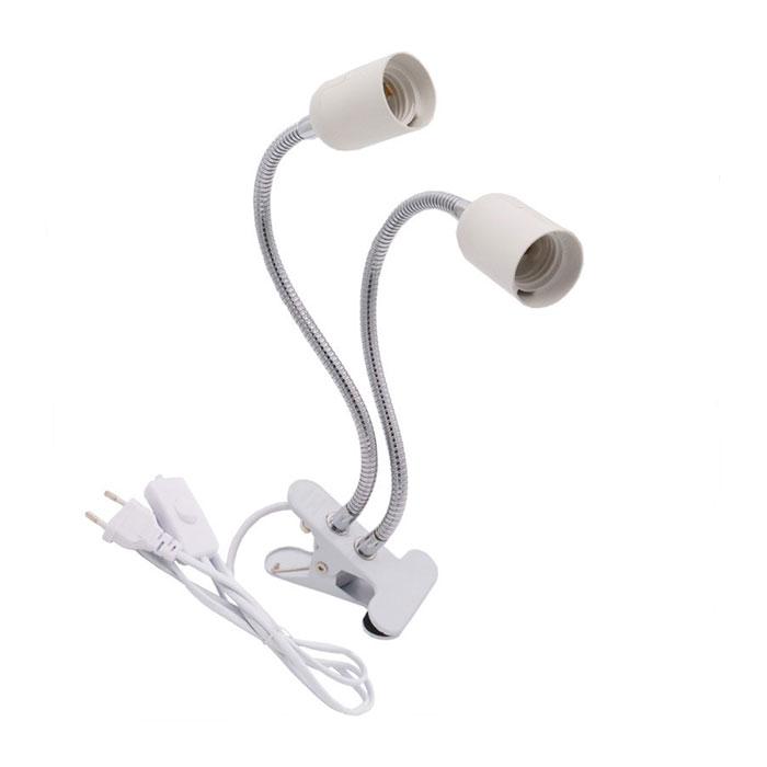 Black White Plug in Clip on Light, Screw Bulb Clip on Desk Light for Desk, Bed Headboard with On/Off Switch, Clamp Lamp for Read