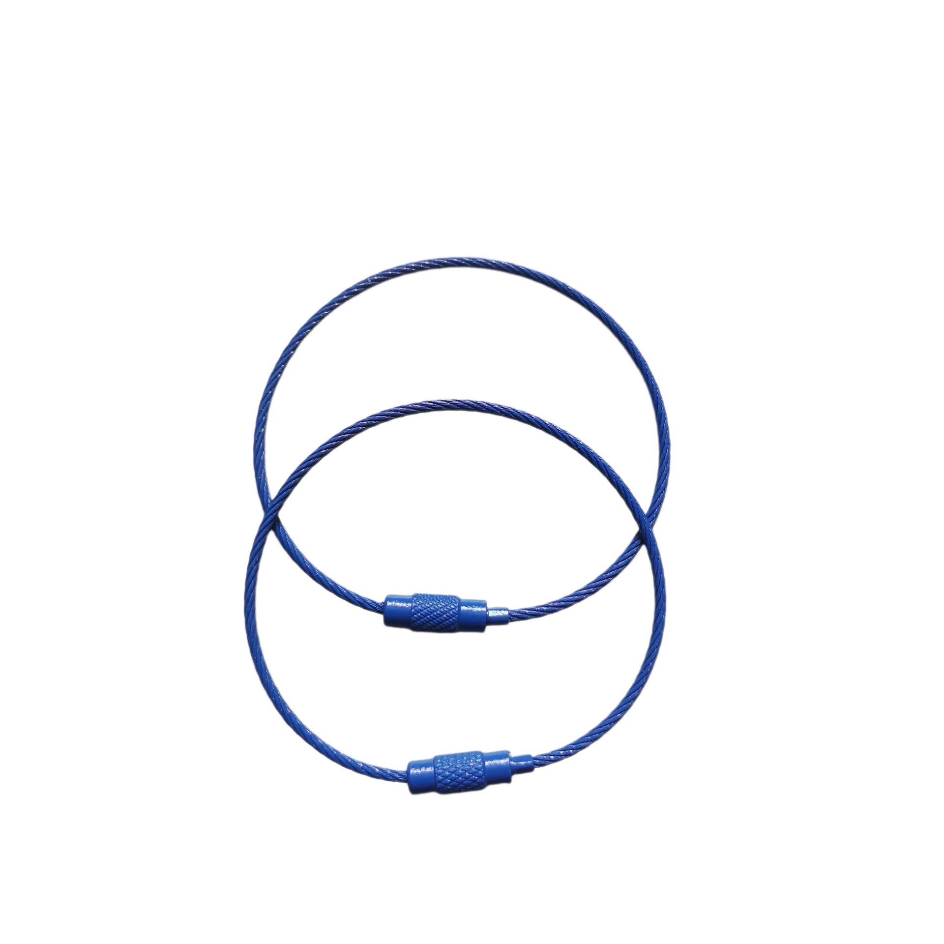 

10 шт. Разноцветный тросик из нержавеющей стали для ключей, 6 дюймов, 1,5 мм, петля из нержавеющей стали, брелоки разных цветов, бирки для ID