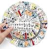 50 Ancient Poems and Graffiti Personality Chinese Style Children's Cognition DIY Mobile Phone Case Water Cup Suitcase Stickers Waterproof