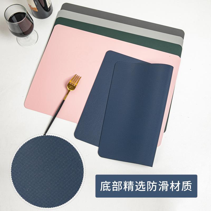 Nordic Style PVC Leather Placemats with Non Slip Bottom Waterproof Oil Resistant Heat Insulation Dining Table Mats for Home Use