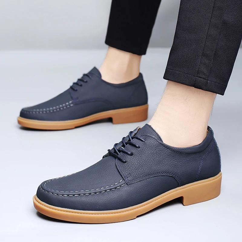 Fashion Genuine Leather Vintage Business Shoes Larger Size38-48 Casual Leather Antiskid Walking Shoe Top Luxury Outdoor Men Shoe