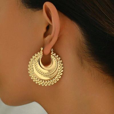 Hot Selling Women's Jewelry Geometric Lace Rings High-end Design Earrings Versatile Commuter Earrings