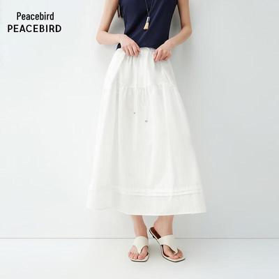 Peacebird Pleated High-Waist Long Skirt AAGFG211T