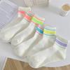 Calzini da donna sottili nuovi a colori misti casual a righe traspiranti in rete stile preppy semplici alla moda casual basic per ragazze calzini bianchi