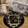 Chic Round Tattoo Multicolor Rug Mat, Non-Slip Floor Mat for Entryway