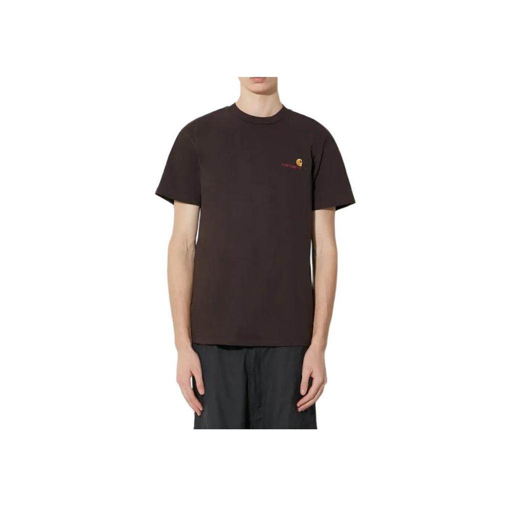 Carhartt WIP FW23 American Script T-Shirt Men T-Shirt Brown I029956-47-XX