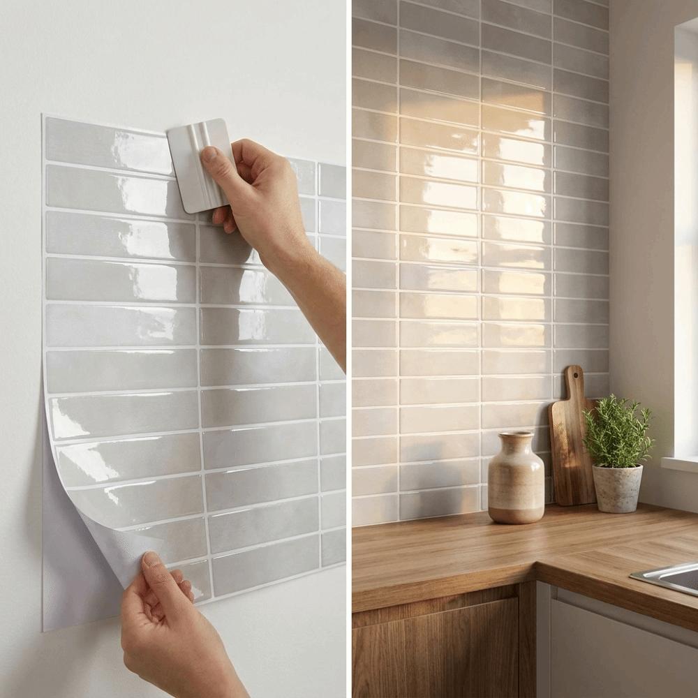 Three-Dimensional Layered Self-adhesive wallpaper DIY Backsplash Tiles Kitchen Backsplash