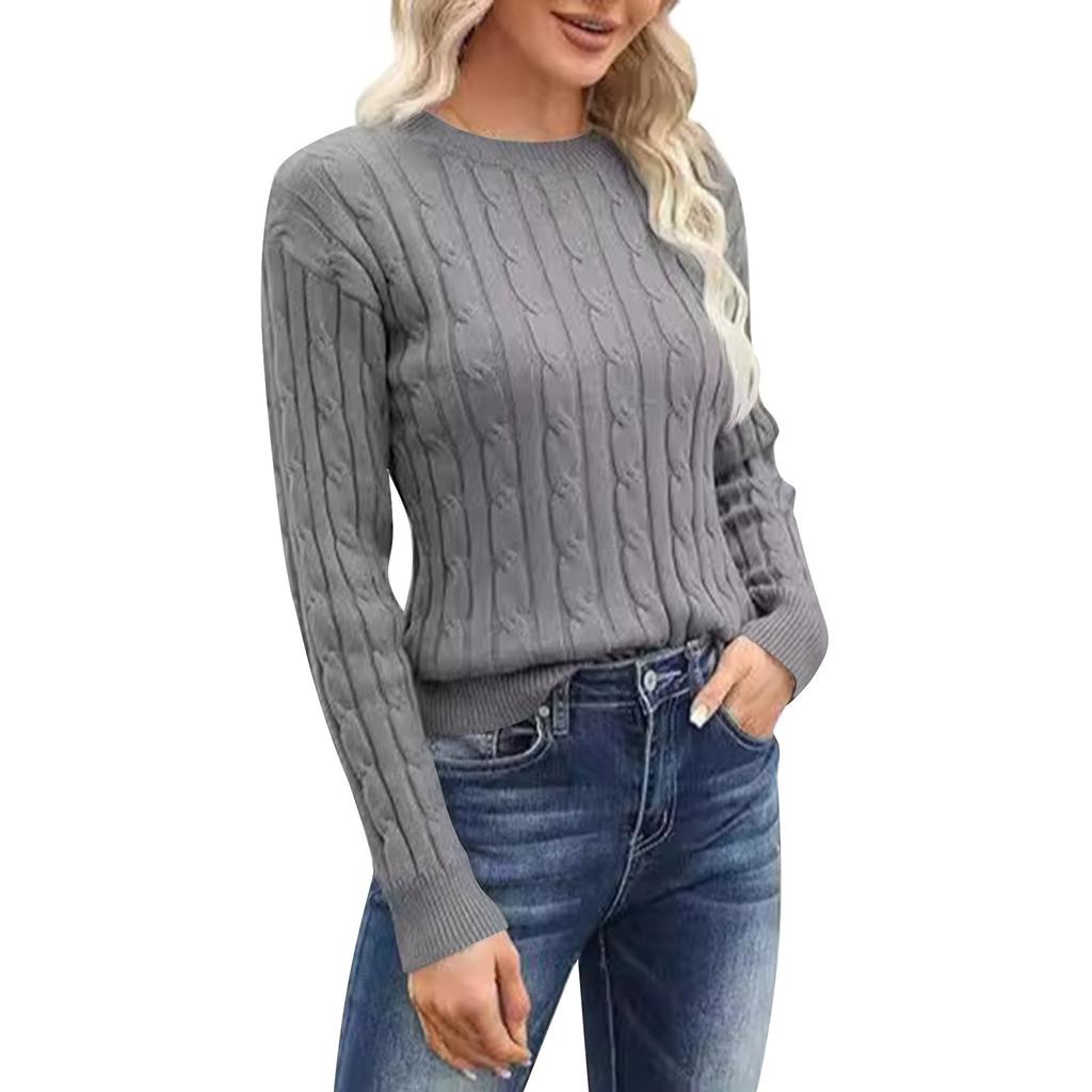 Women's Fashion Crew-neck Long-sleeved Casual Loose Pullover Sweater