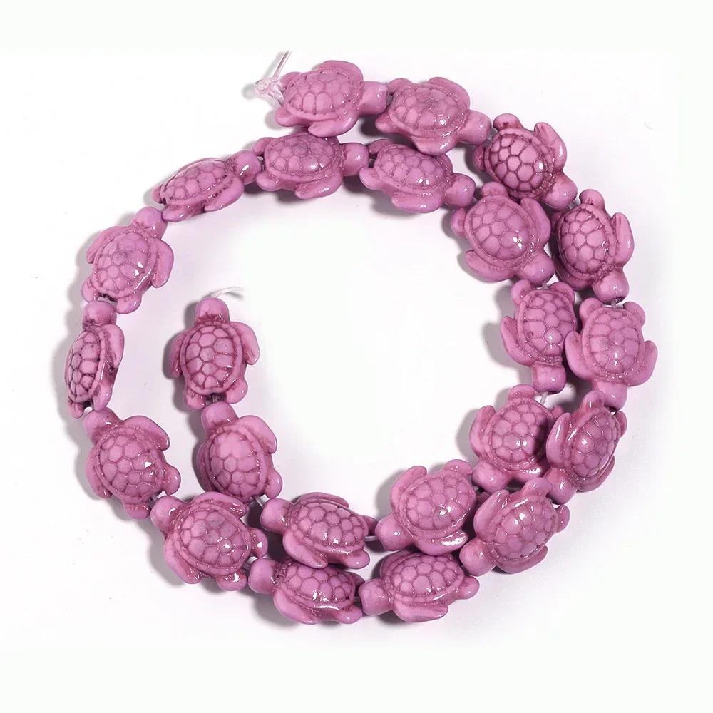 DW26 14x18mm Schildkrötenform Cartoon-Tierperlen Exquisite Steinperlen Schmuckherstellung DIY Armband Handgemachte Trend-Accessoires