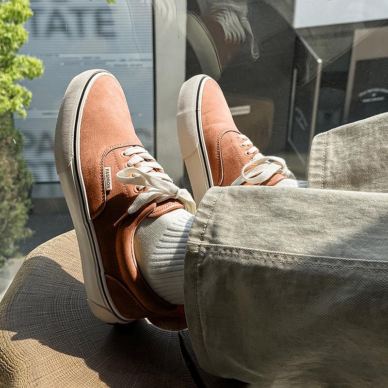 Fashion Red Retro Vulcanized Men's Shoes Comfortable Low Cut Canvas Shoes Fashionable Casual Sports Designer Breathable Flat Shoes