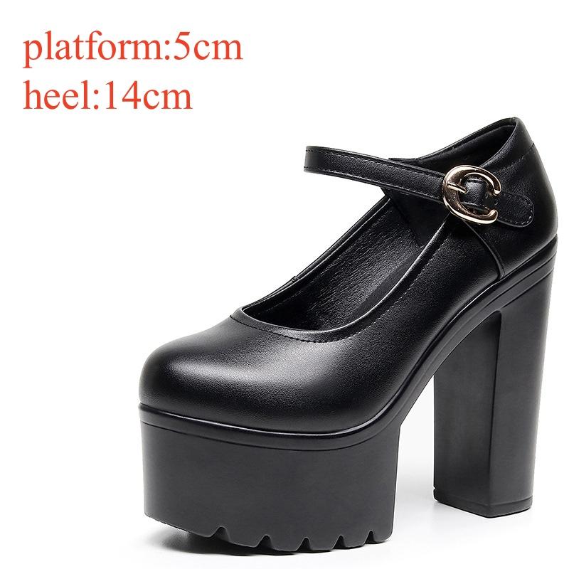 

10см 14см Маленький размер 32-43 Сексуальные неглубокие туфли на толстой платформе для женщин 2025 Весна Туфли на высоком блочном каблуке Модель для платья Вечеринка 32