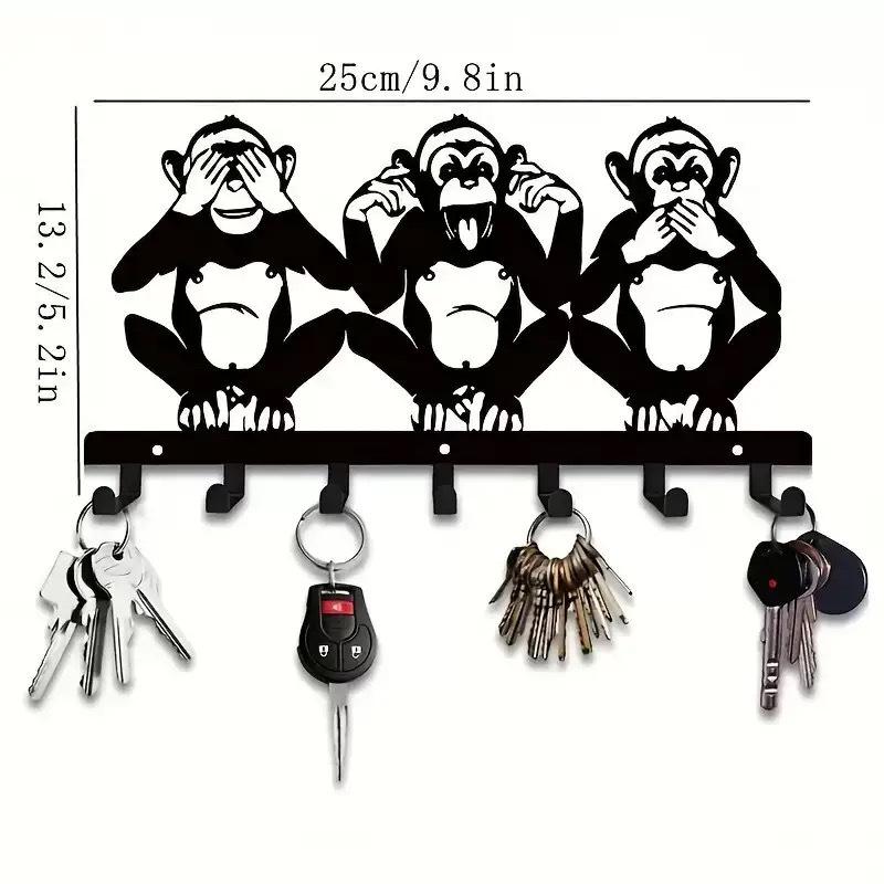 Metal Letter Key Storage Hook Rack - Decorative Wall-Mounted Silhouette for Bedroom